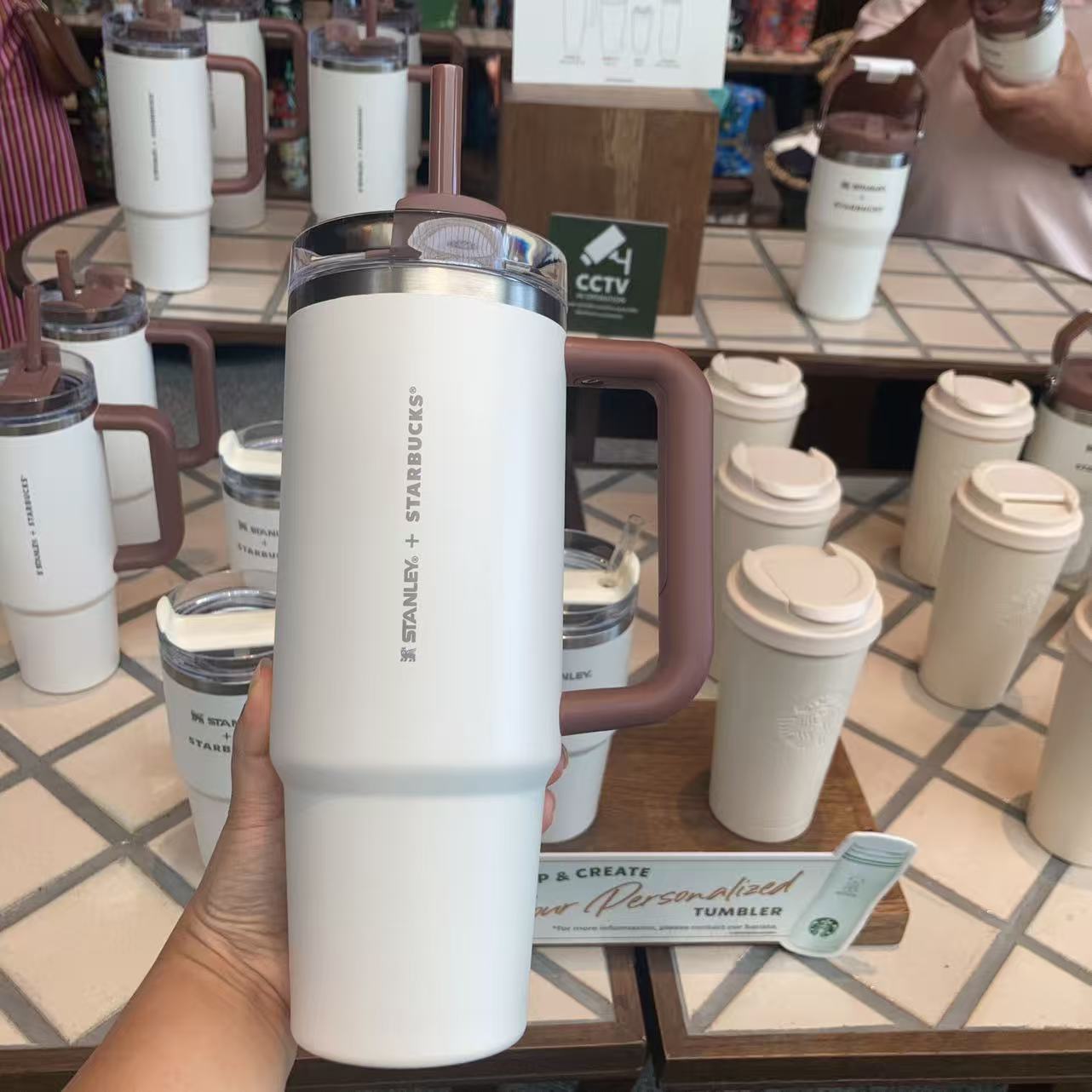 Thailand Starbucks Cream Brown Stanley 30oz