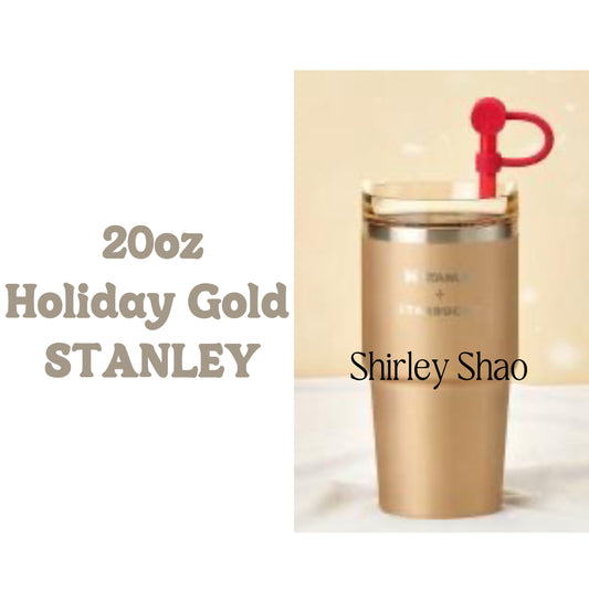 20oz Starbucks Christmas Holiday Gold Stanley Stainless Steel Cup (Release 11/10)