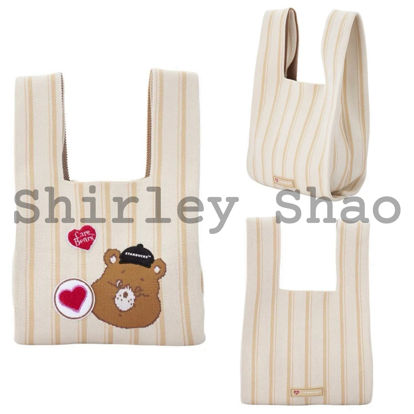 Starbucks Care Bears Tenderheart Bear Knit Tote Bag