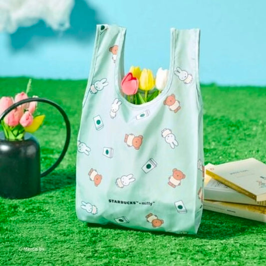 Thailand Starbucks and Miffy Green Foldable Bag