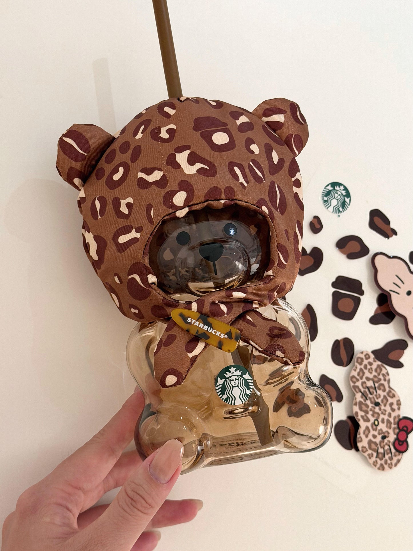 China Starbucks Leopard Print Bearista Bear Glass 20oz