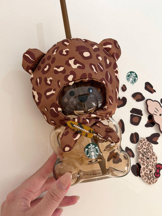 China Starbucks Leopard Print Bearista Bear Glass 20oz