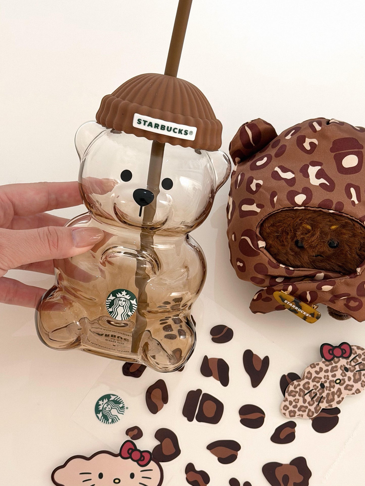 China Starbucks Leopard Print Bearista Bear Glass 20oz