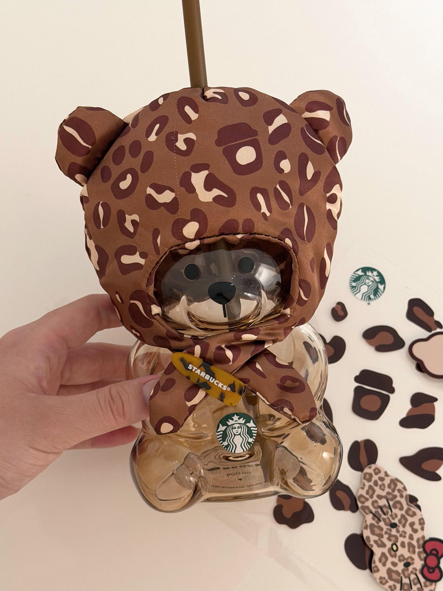China Starbucks Leopard Print Bearista Bear Glass 20oz