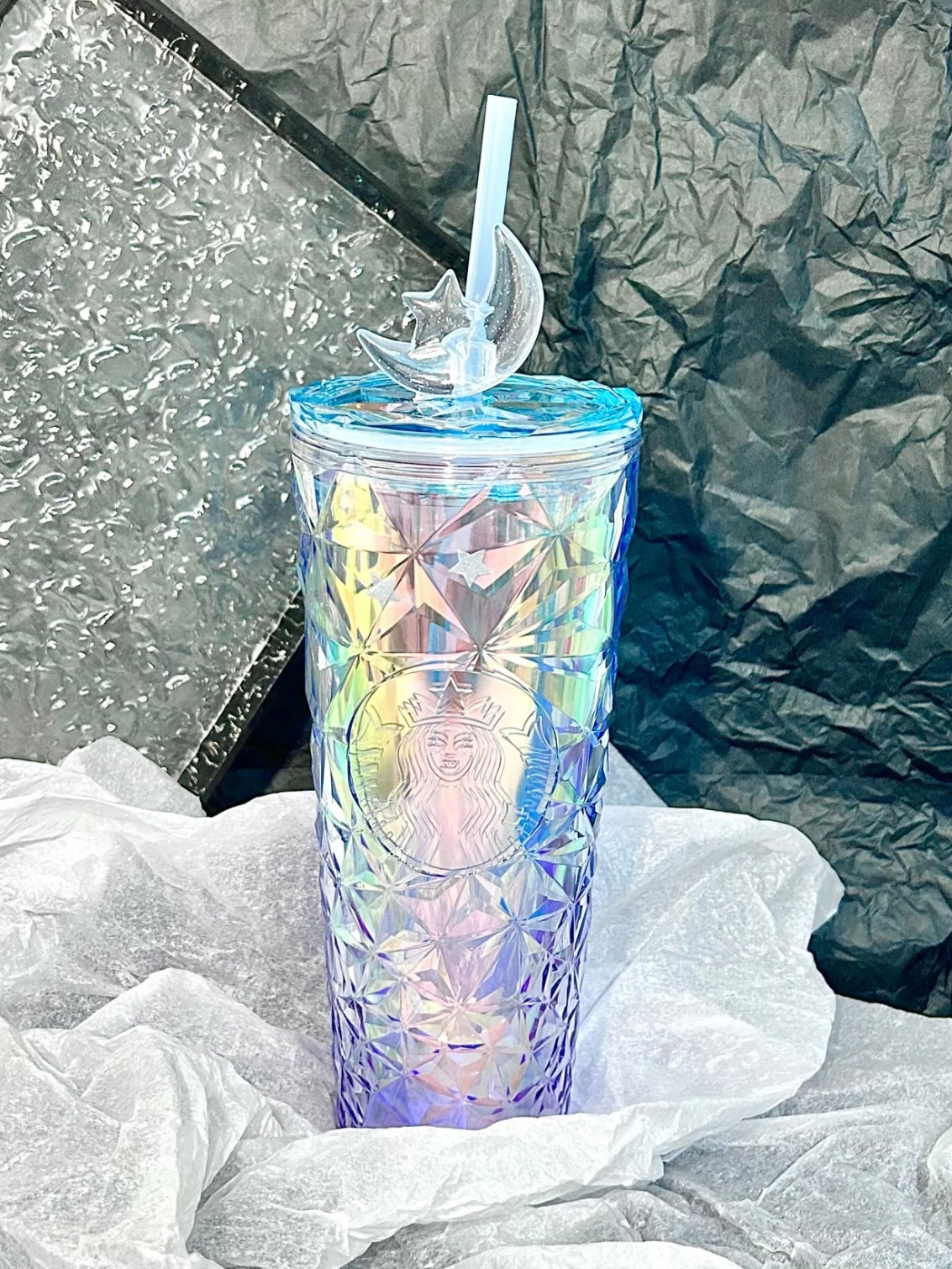 China Starbucks Star Moon Topper Prism Diamond Tumbler 24oz