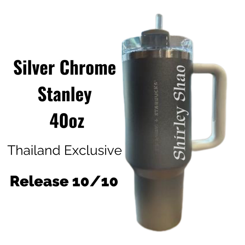 40oz Thailand Starbucks Silver Chrome Stanley (release 10/10)