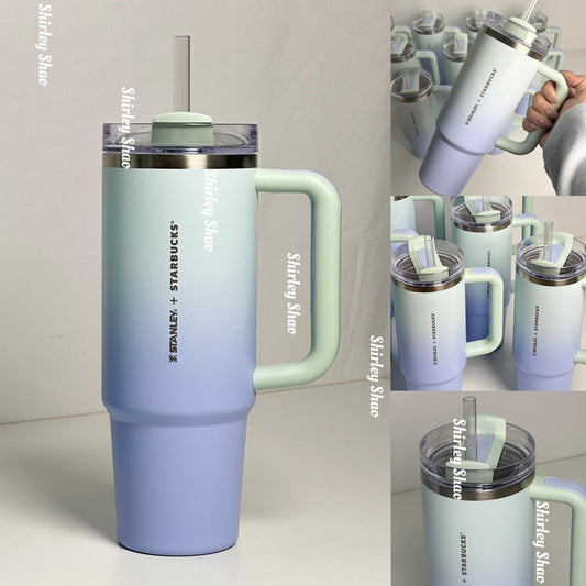 30oz Japan Starbucks Mint Purple Gradient Stanley Stainless Steel Cup