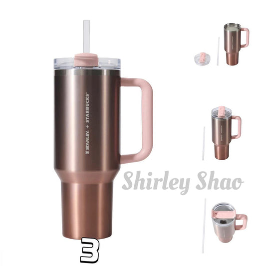 40oz China Starbucks 2025 Valentine's Day Rose Gold Stanley Cup
