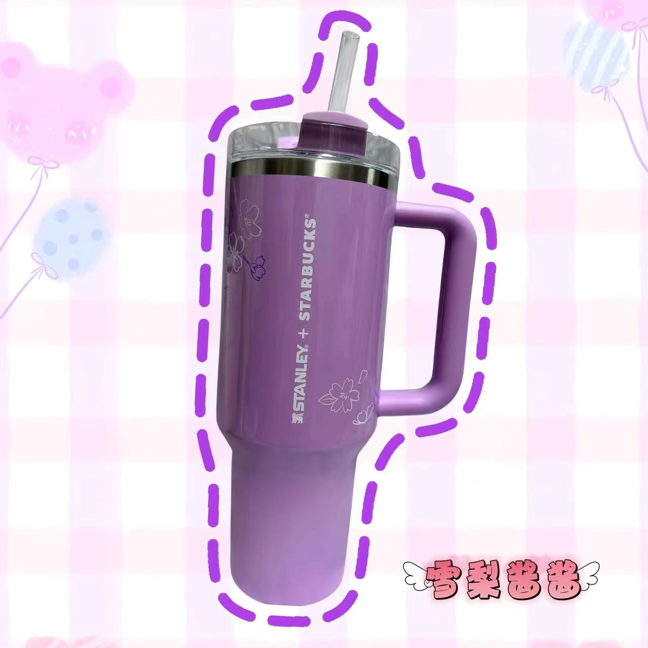 40oz Philippines Starbucks White And Purple Stanley