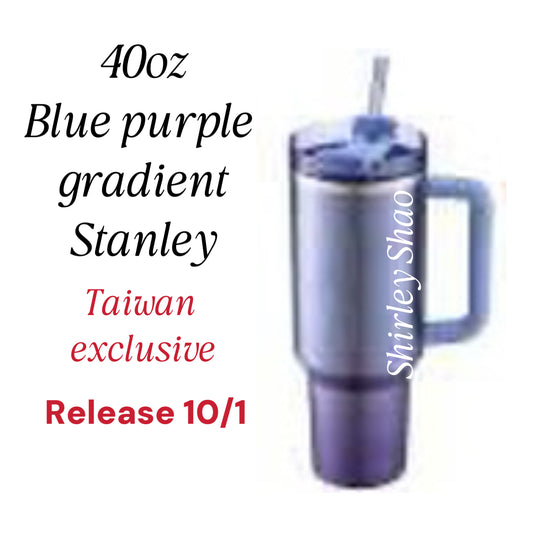 40oz Taiwan Starbuck Blue Purple Gradient Stanley (Release 10/1)
