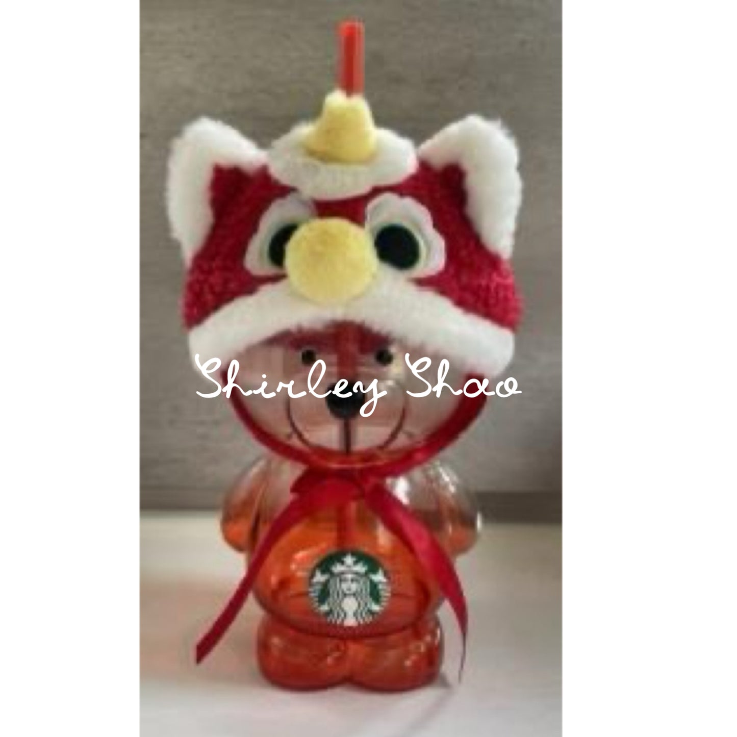 Starbucks Thailand Lion Dance Bearista Glass Cold Cup 20oz(release 1/12)