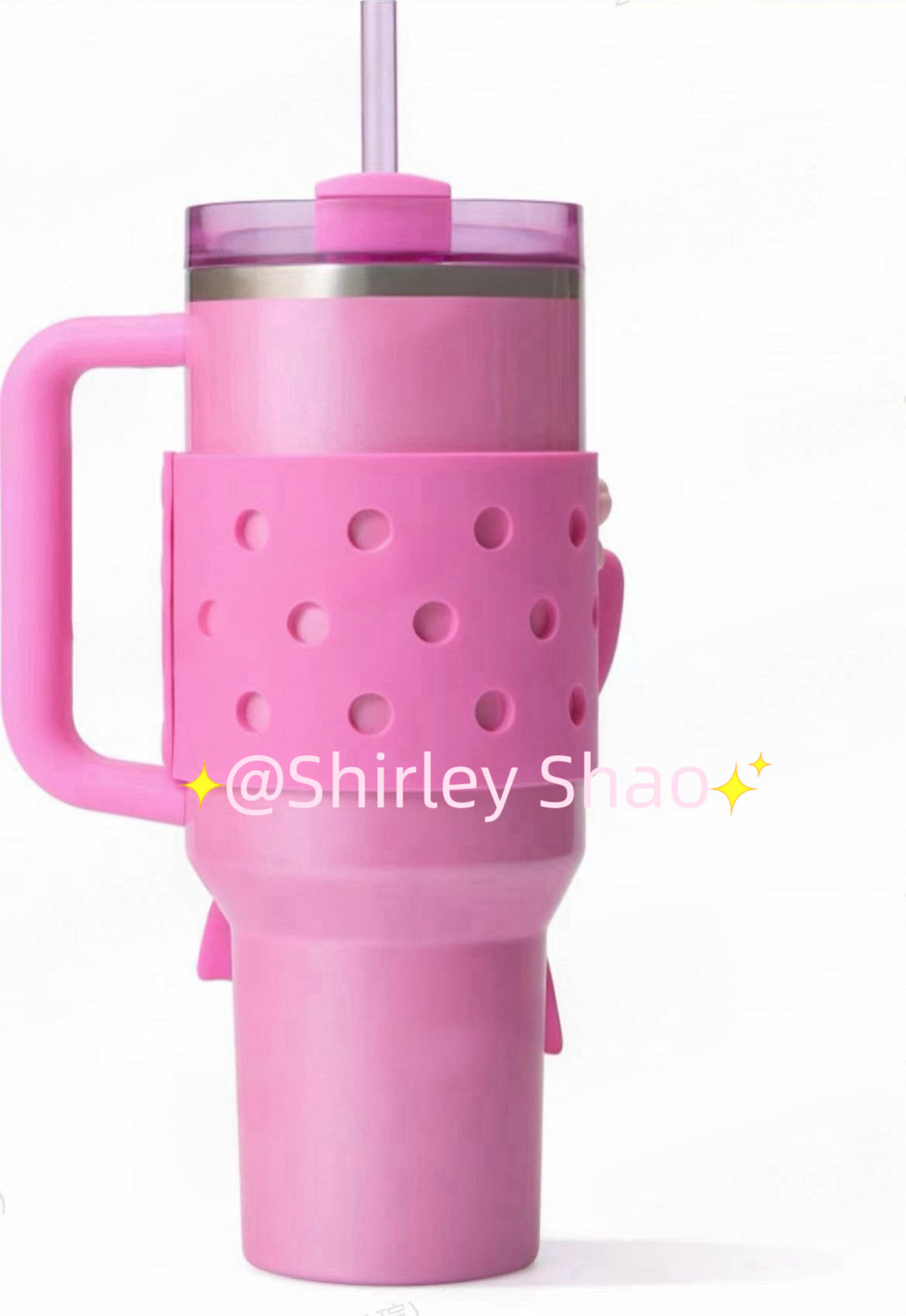40oz China Starbucks Winter Pink Stanley with pink bow sleeve in original pink box