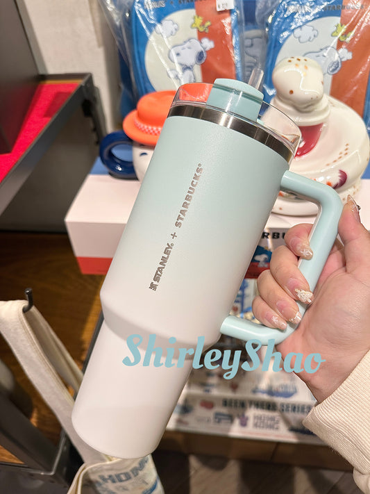 40oz Stanley x Starbucks HongKong The Quencher Light Blue Stainless Steel Cold Cup