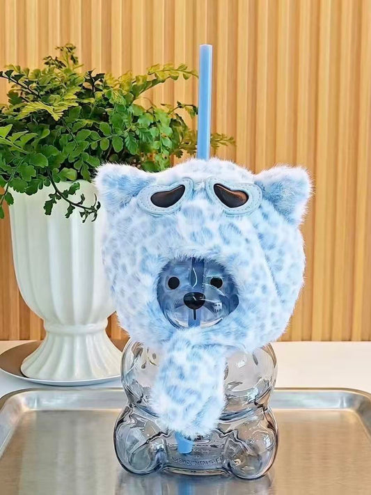 China Starbucks Leopard Print Blue Bearista Bear Glass 20oz